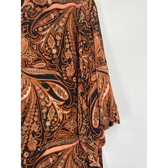 Richard Allan X H&M dress size 14 Womens Paisley 3/4 Sleeve Viscose boho new - Picture 4 of 8